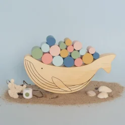 New Jeu d'équilibre en bois baleine Jeu D'Adresse
