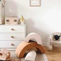 Hot Jeux en mousse Milo arc-en-ciel camel, sand, milk (3 blocs) Parcours De Motricité