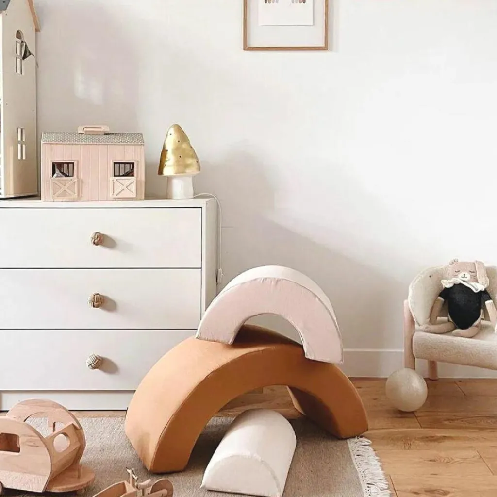 Hot Jeux en mousse Milo arc-en-ciel camel, sand, milk (3 blocs) Parcours De Motricité