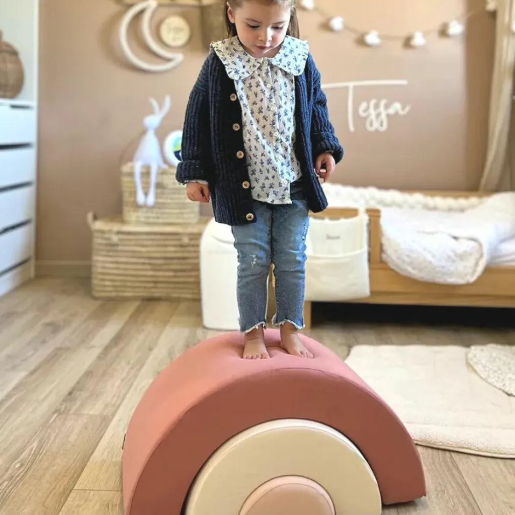 Best Jeux en mousse Milo arc-en-ciel bois de rose, milk, nude (3 blocs) Parcours De Motricité