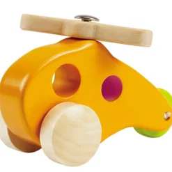 Hot Jouet en bois hélicoptère jaune Jouet À Tirer / Pousser