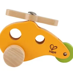 Hot Jouet en bois hélicoptère jaune Jouet À Tirer / Pousser