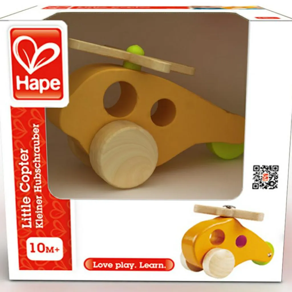 Hot Jouet en bois hélicoptère jaune Jouet À Tirer / Pousser