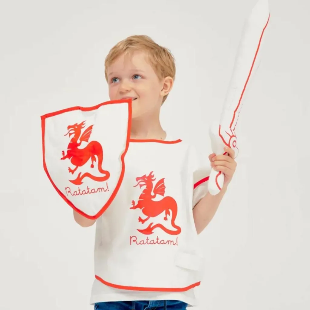 Best Kit chevalier Blanc et Rouge (3-8 ans) Enfant Déguisement Enfant