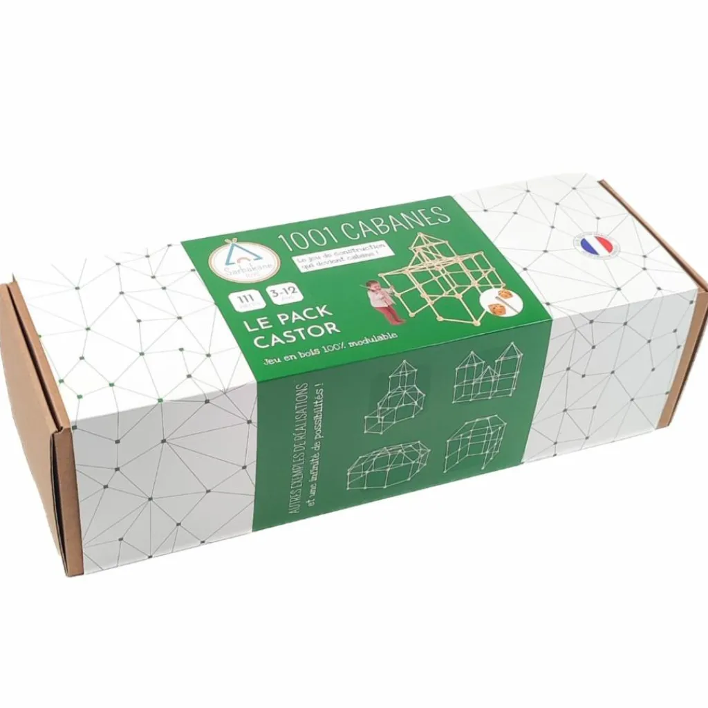 Online Kit de construction cabane d'intérieur 1001 Cabanes - Pack Castor 111 pièces Cabane Intérieur