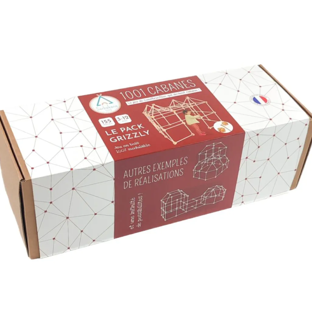 Sale Kit de construction cabane d'intérieur 1001 Cabanes - Pack Grizzly 155 pièces Cabane Intérieur
