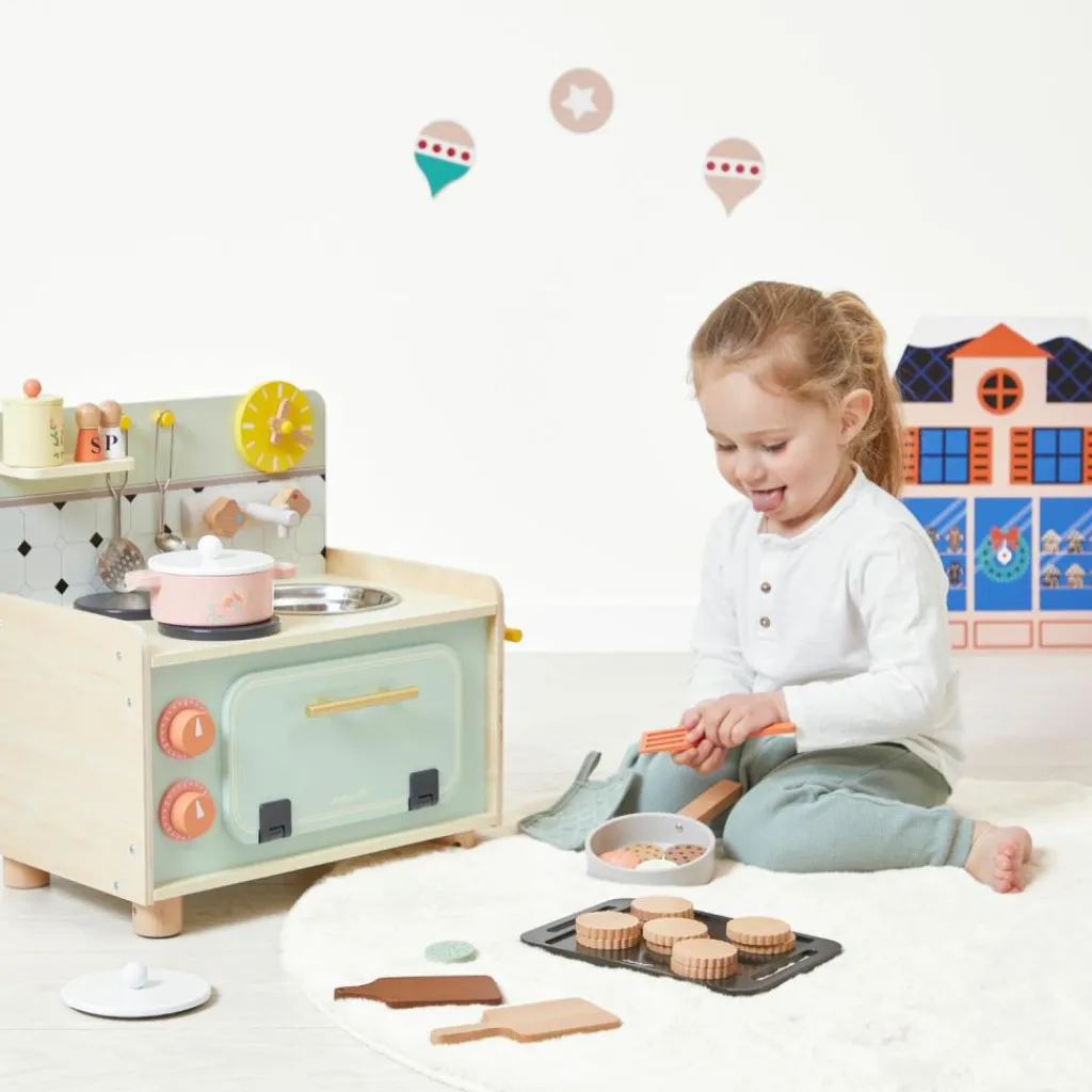 Kitchenette en bois Mamie Soleil (9 pièces) Enfant Cuisine Enfant