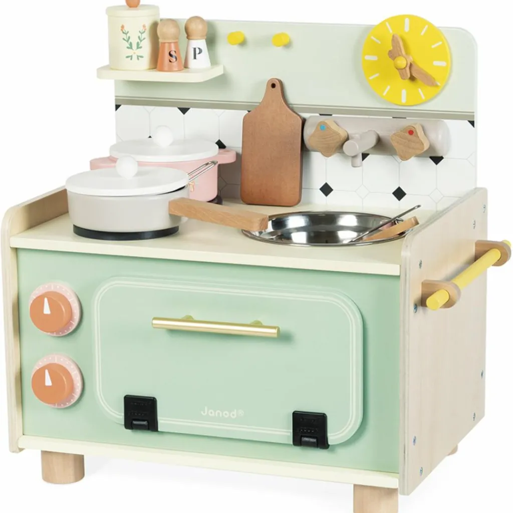 Kitchenette en bois Mamie Soleil (9 pièces) Enfant Cuisine Enfant