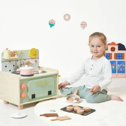 Kitchenette en bois Mamie Soleil (9 pièces) Enfant Cuisine Enfant