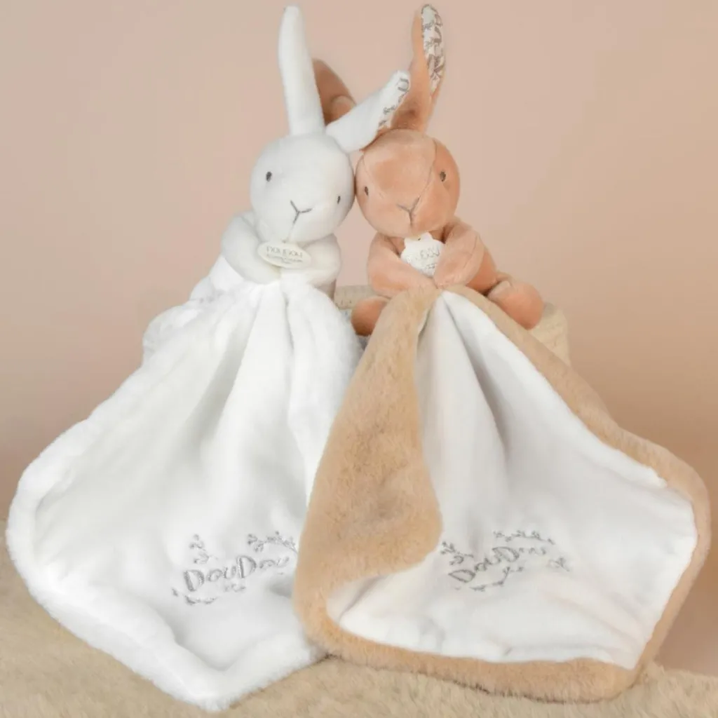 Lapin Doudou blanc (10 cm) Doudou Plat