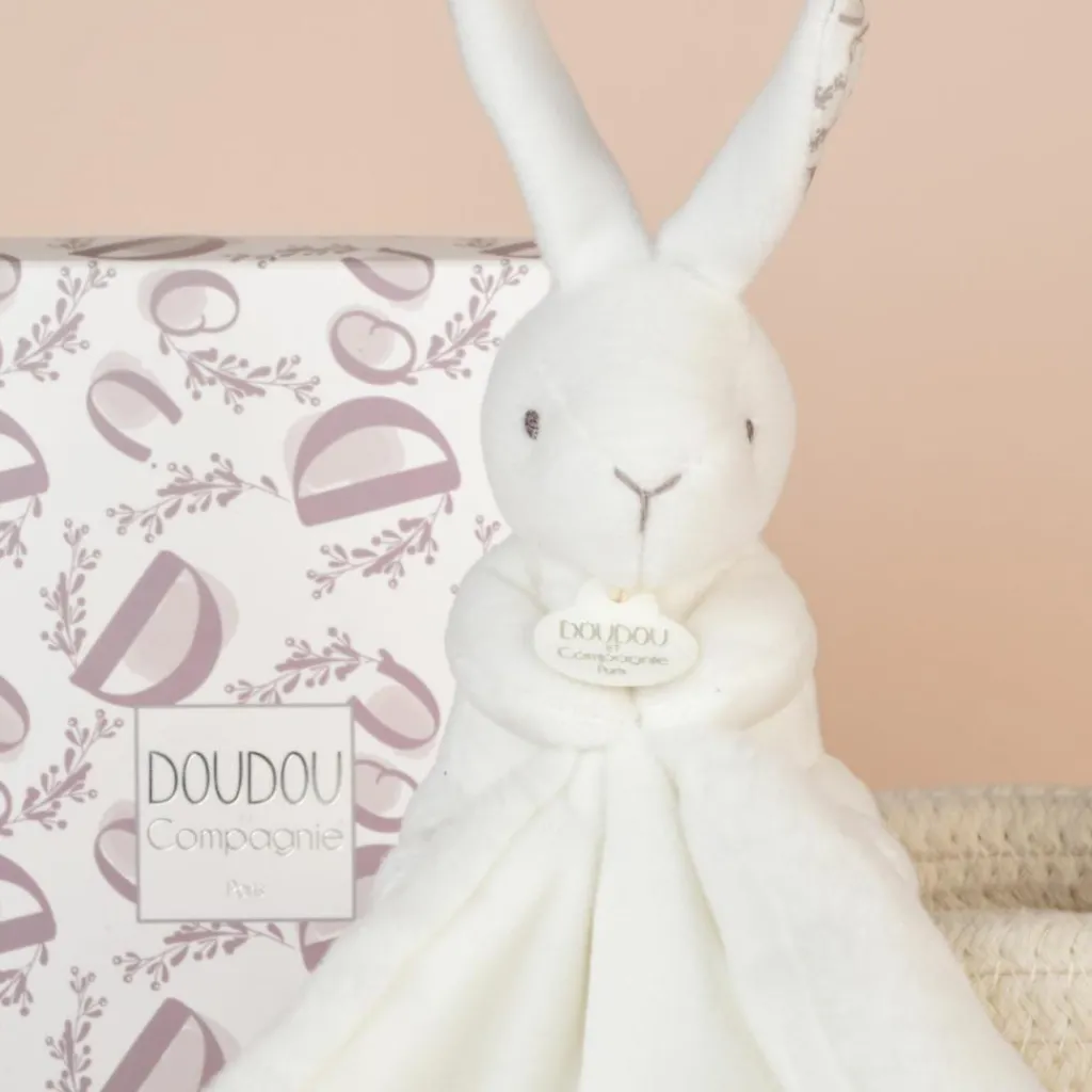 Lapin Doudou blanc (10 cm) Doudou Plat