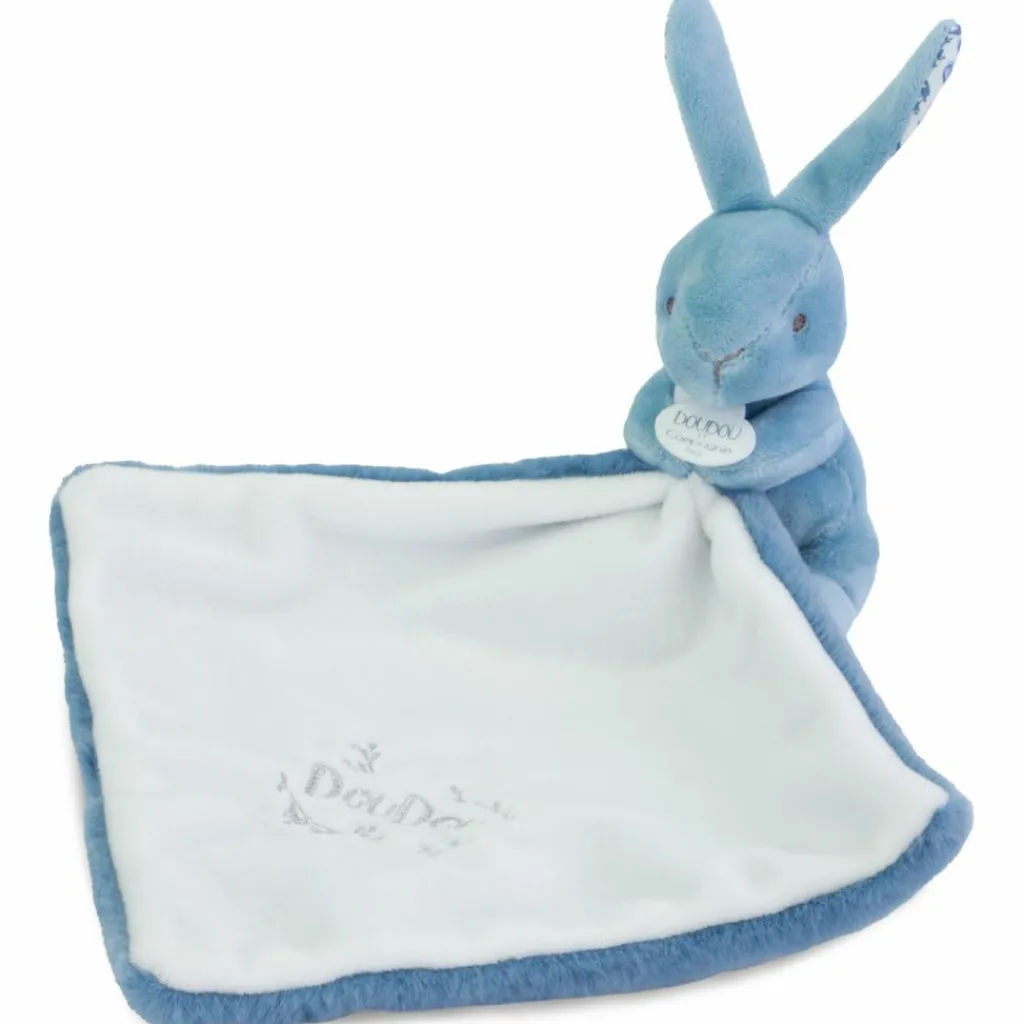 New Lapin Doudou bleu (10 cm) Doudou Plat
