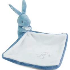 New Lapin Doudou bleu (10 cm) Doudou Plat