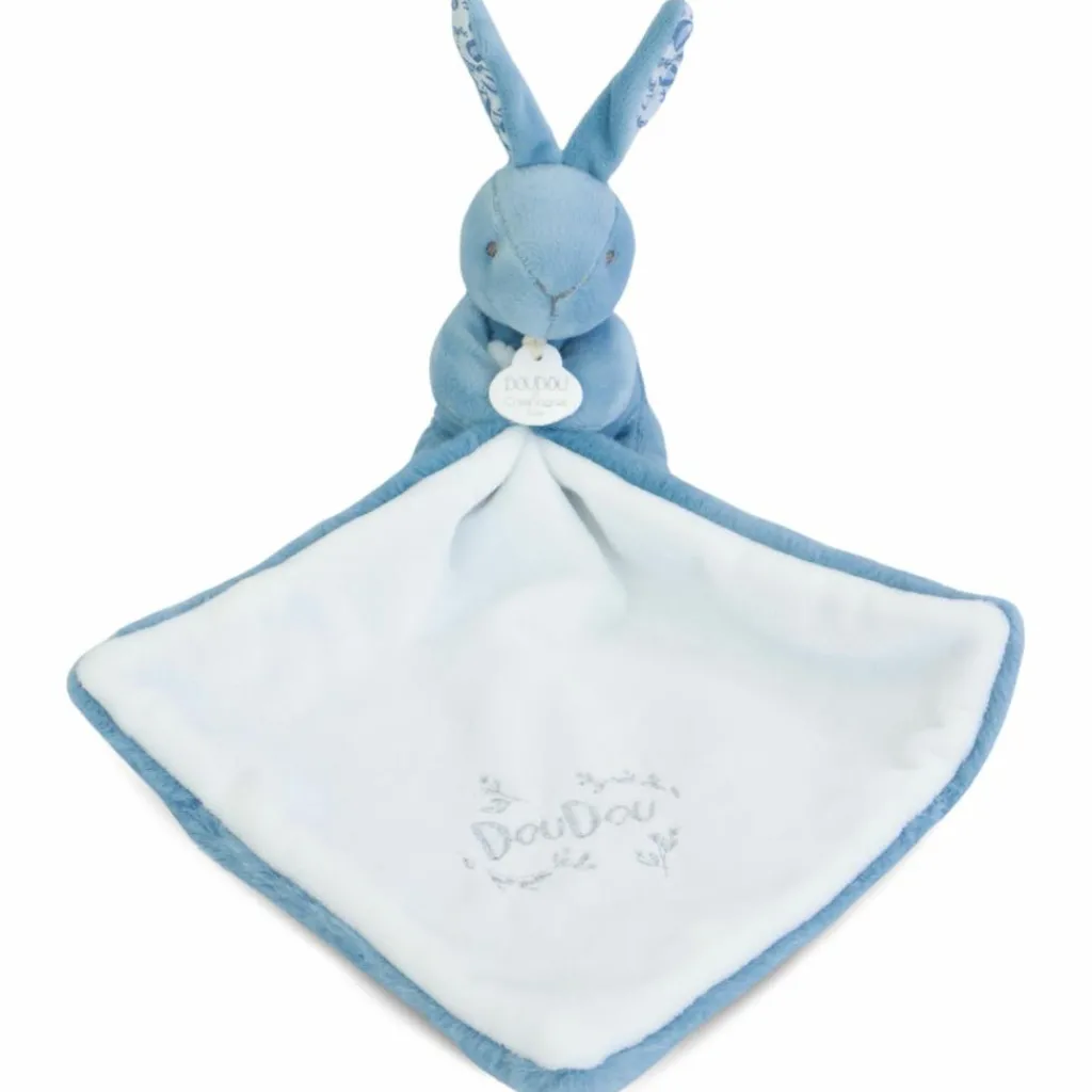 New Lapin Doudou bleu (10 cm) Doudou Plat
