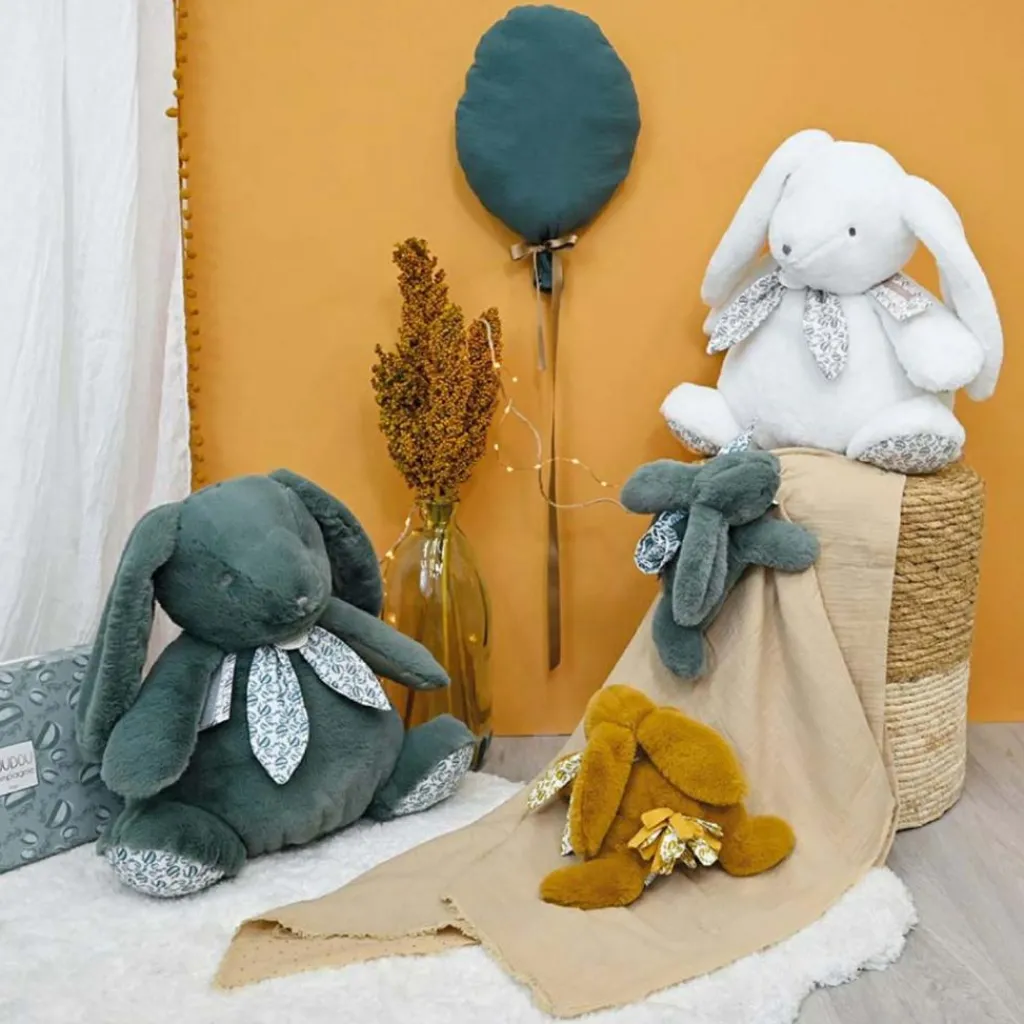 Best Lapin Doudou Pantin Vert Sauge (42 cm) Peluche Moyenne (20-59 Cm)