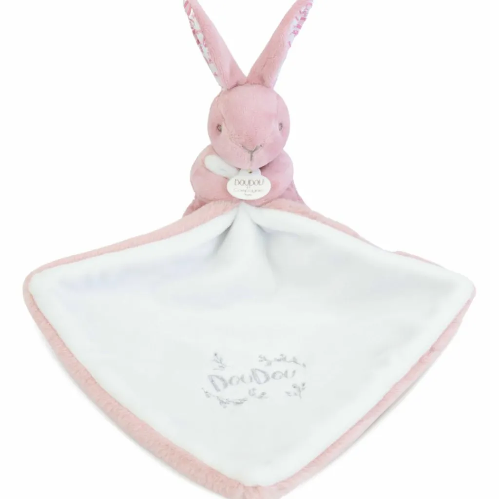 Lapin Doudou rose (10 cm) Doudou Plat