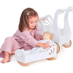 New Lit de poupée à bascule cygne Accessoires Poupée