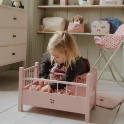 Discount Lit pour poupée en bois rose Accessoires Poupée
