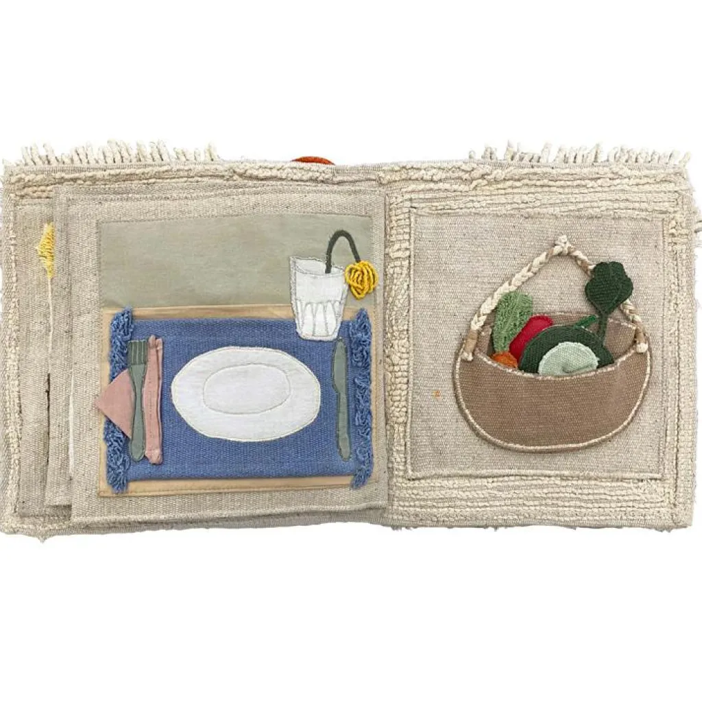 Sale Livre bébé en coton Cool kids eat healthy x Oli & Carol (30 x 27 cm) Livre Bébé En Tissu