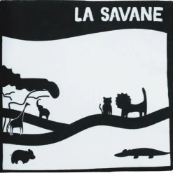 Livre noir et blanc en tissu Tam Tam Livre Bébé En Tissu