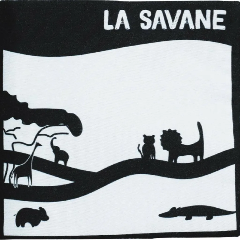 Livre noir et blanc en tissu Tam Tam Livre Bébé En Tissu