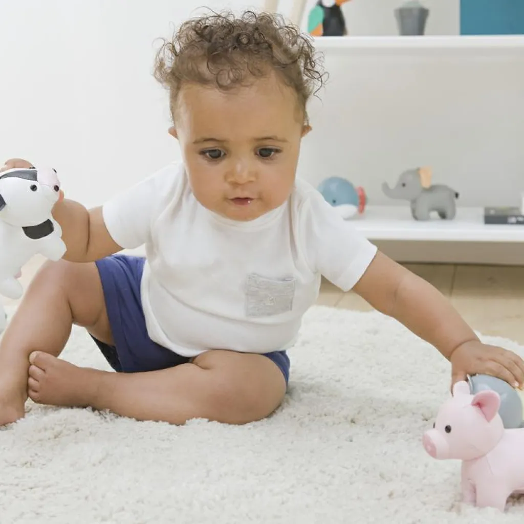 New Léon le Cochon Les Petits Animaux Hochet