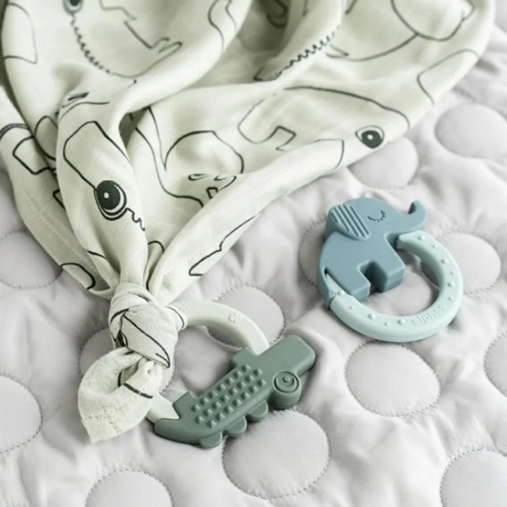 Lot de 2 anneaux de dentition Deer friends vert et bleu Jouet / Anneau De Dentition