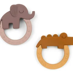 Clearance Lot de 2 anneaux de dentition Deer friends moutarde et rose Jouet / Anneau De Dentition