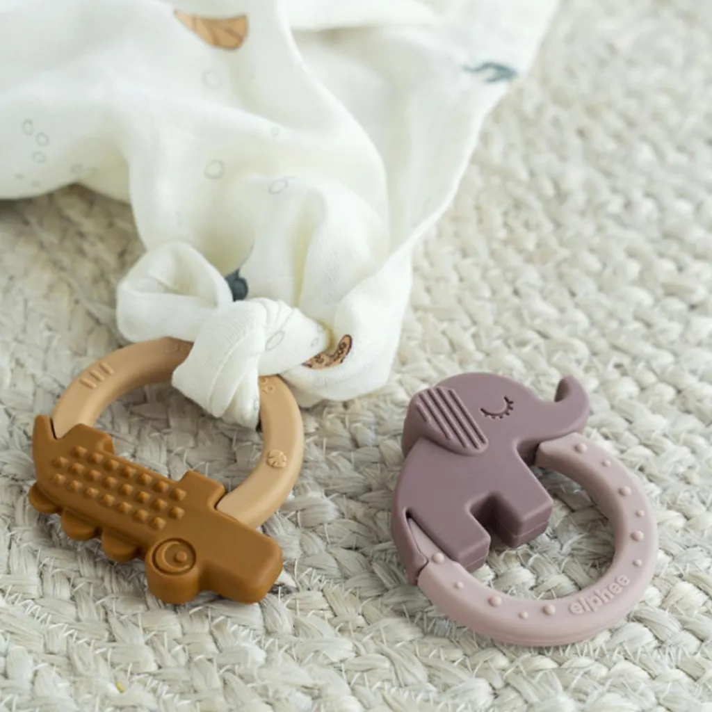 Clearance Lot de 2 anneaux de dentition Deer friends moutarde et rose Jouet / Anneau De Dentition