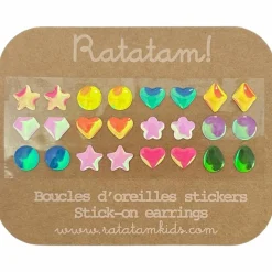 Clearance Lot de 12 boucles d'oreilles autocollantes Multicolore Accessoires De Déguisement