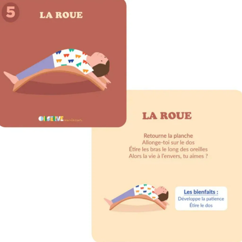 Discount Lot de 10 cartes postures de Yoga (à réaliser sur une planche d'équilibre) Parcours De Motricité