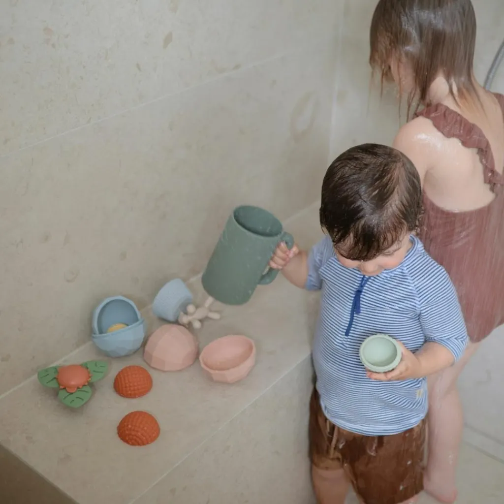 Hot Lot de 3 jouets sensoriels Nesting Spheres Powder Blue Balle Souple