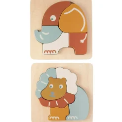 Sale Lot de 2 puzzles bébé en bois Puzzle