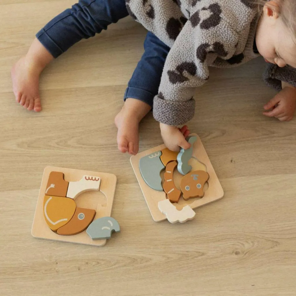Sale Lot de 2 puzzles bébé en bois Puzzle