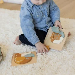 Sale Lot de 2 puzzles bébé en bois Puzzle
