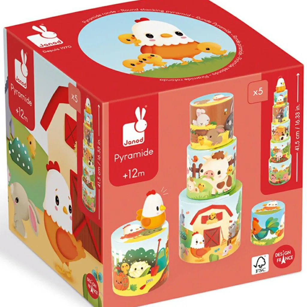 Outlet Ma première pyramide à empiler Ferme poule (6 pièces) Jouet À Empiler