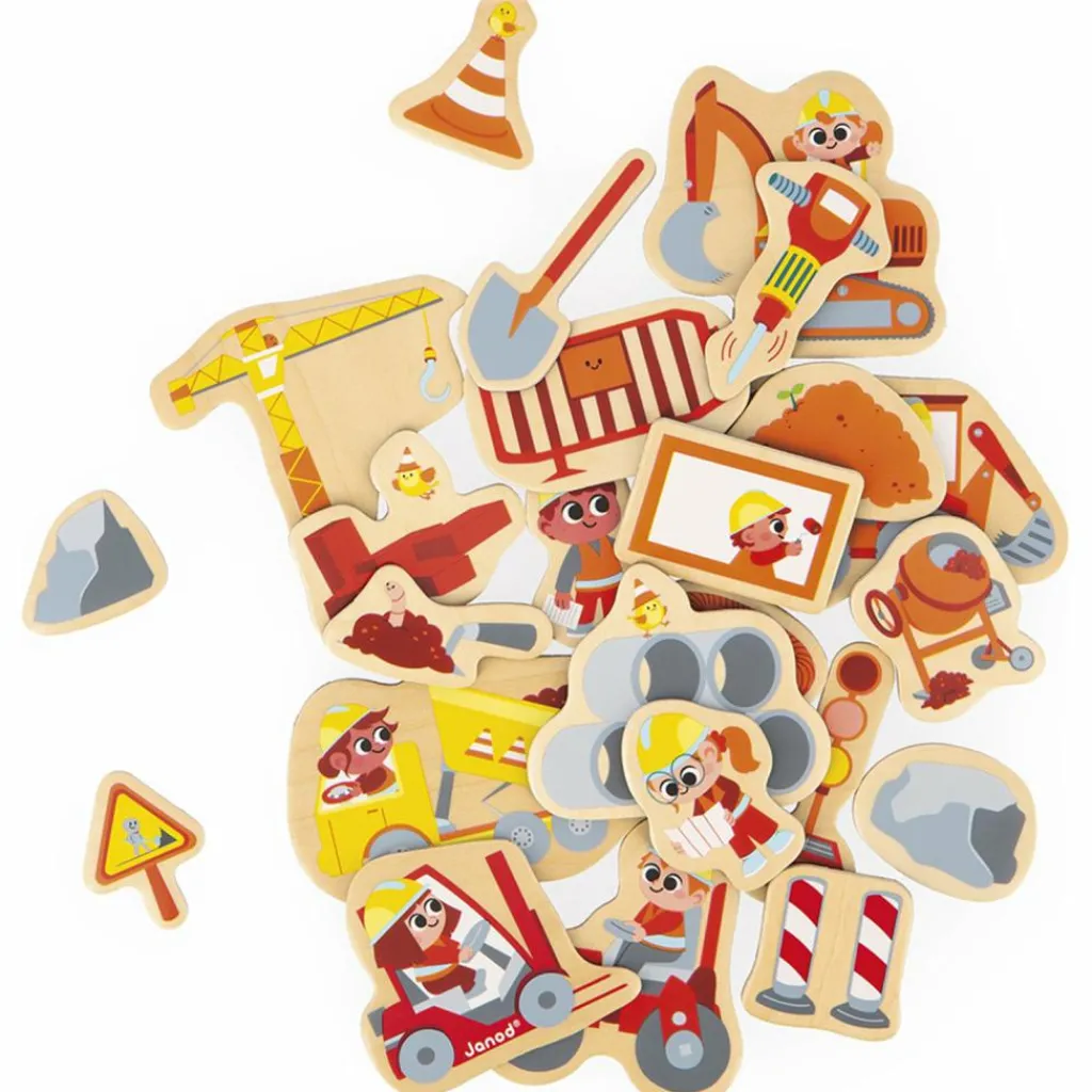 Outlet Magnets Engins de chantier (24 pièces) Jeu Magnétique