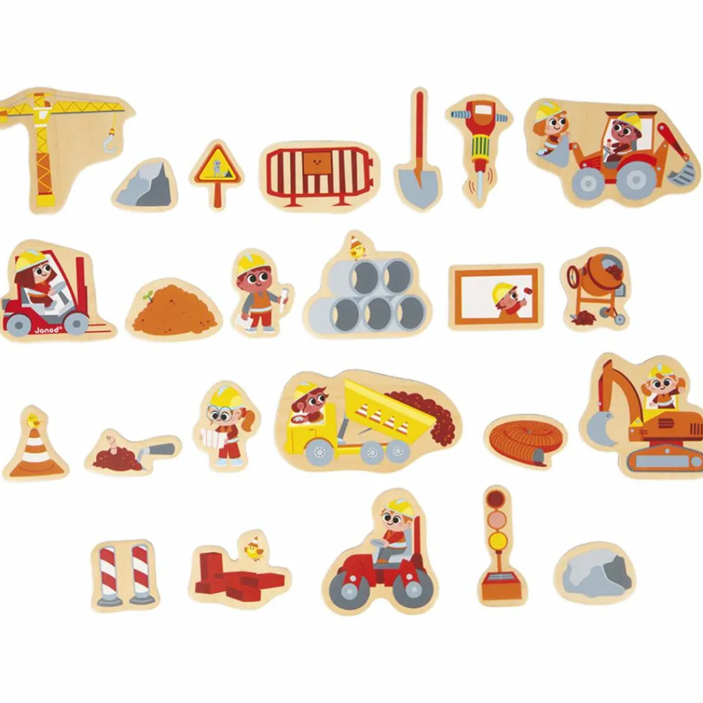 Outlet Magnets Engins de chantier (24 pièces) Jeu Magnétique
