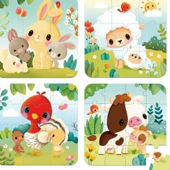 Best Malette de 4 petits puzzles Animaux de la ferme (6 à 16 pièces) Puzzle