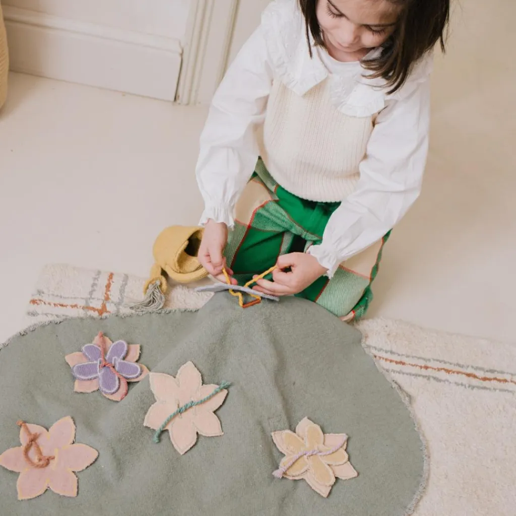 Mallette textile Green Toy Flower Garden Jeu De Motricité Fine