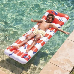 Hot Matelas aquatique Baleine rouge et blanc Bouée