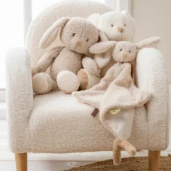 Sale Maxi doudou attache sucette Teddy Lapin Beige Doudou Attache Sucette