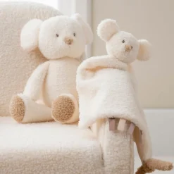 Sale Maxi doudou attache sucette Teddy Souris Ecru Doudou Attache Sucette