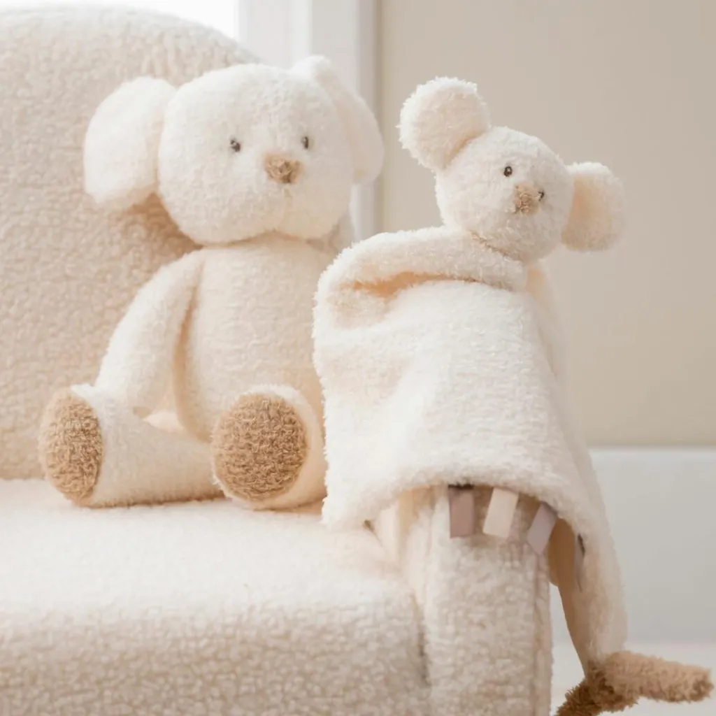 Sale Maxi doudou attache sucette Teddy Souris Ecru Doudou Attache Sucette