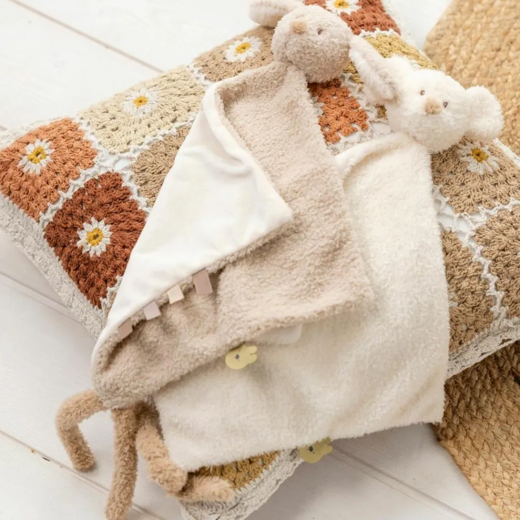 Sale Maxi doudou attache sucette Teddy Souris Ecru Doudou Attache Sucette