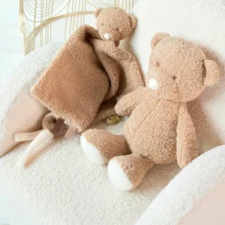 Clearance Maxi doudou attache sucette Teddy Ours Caramel Doudou Attache Sucette