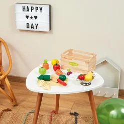 Outlet Maxi set de fruits et légumes en bois à découper Dînette Et Aliments Factices