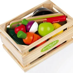 Outlet Maxi set de fruits et légumes en bois à découper Dînette Et Aliments Factices