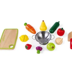 Outlet Maxi set de fruits et légumes en bois à découper Dînette Et Aliments Factices