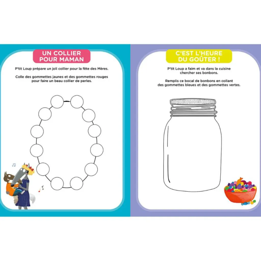 Hot Mes premières gommettes P'tit Loup - Les couleurs Activités Manuelles